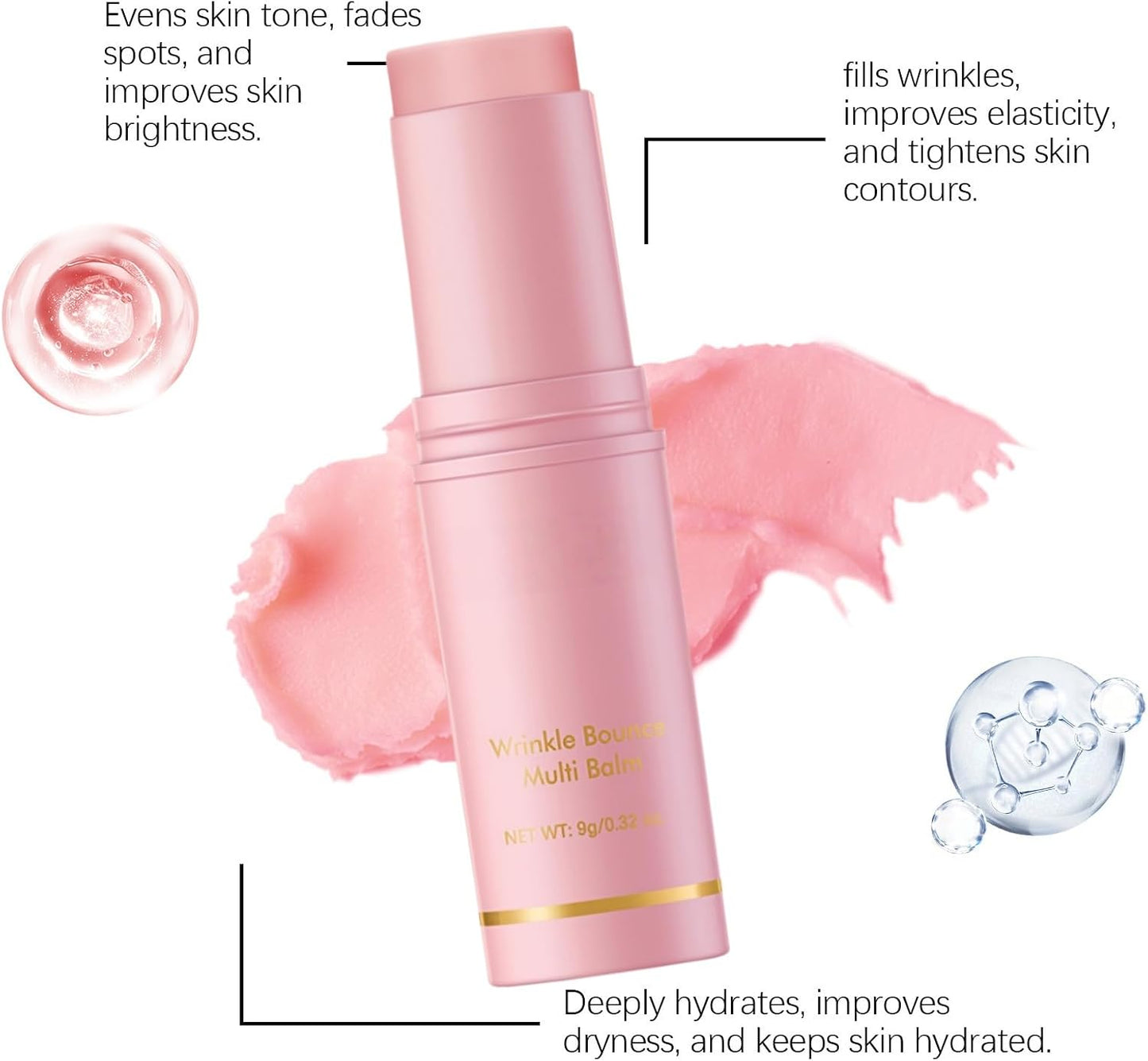 2PCS Wrinkle Multi Collagen Wand Stick-Deep Wrinkle Filler Collagen Stick for Face,Lip & Neck-Lip Balm Multi-Functional Paste Stic/K with Anti-Aging Hydration&All-Day Moisturising,Natural Ingredients